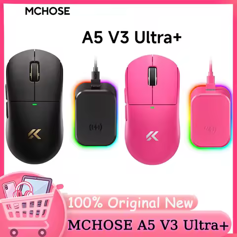 2026 MCHOSE A5 V3 Ultra+ Wireless Gaming Mouse with PAW3955 Sensor and 8KHz Polling, 100% Original B