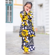 [ 💛 yellow / mustard collection ] Baju Kurung Pahang Laura Printed Kids Baju kurung kanak-kanak Baju