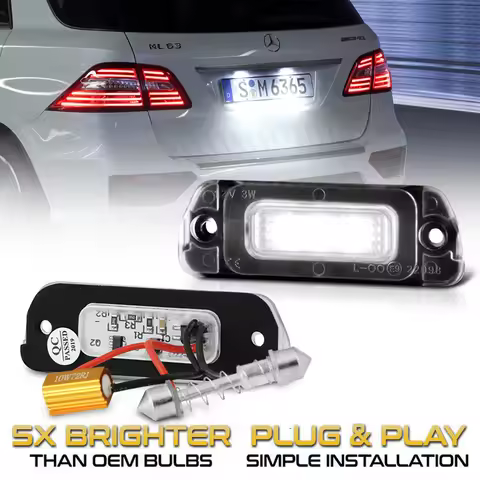2Pcs Canbus Error Free Led Number Plate Light Bulb For Mercedes Benz W164 X164 W251 ML GL R Class Li