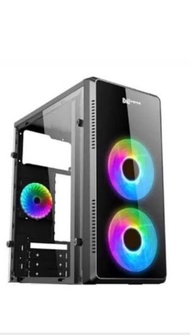 Pc Case mma ma-890 with psu tempered glass black / white