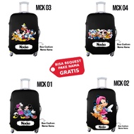 HITAM Mickey Mouse Suitcase Protective Cover Large Cabin Elastic Anti-Scratch Anti-Dust Size S M L B