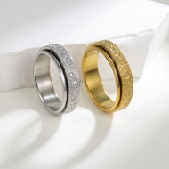 Anxiety Ring Titanium Steel Frosted Ring Turnable Anti-Anxiety Decompression Ring Ring Couple Ring J
