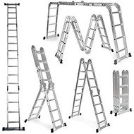 Aluminium Heavy Duty Multipurpose Ladder12 Step (3.7Mtr ) 16 Step Foldable Ladder (4.7Mtr)