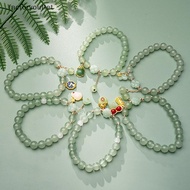 FCPH Fashion Exquisite Imitation Jade Beaded Bracelet For Women Chinese Style Peanut Pendant Bangle 