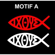 0762 Christian Fish Sticker Symbol Fish Logo Sticker Car Motorcycle Laptop Helmet Sticker Kereta Car