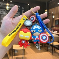 Captain America Cartoon Cute Cartoon Silicone PVC Creative Car Chain Spiderman School Bag Pendant Doll Keychain