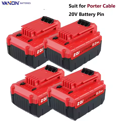 VANON 1/2/4Pack 20V 8.0Ah Li-ion Battery Replace for Porter Cable 20V PCC685L PCC680L PCC682L Power 