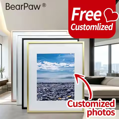 1pcs free customized brushed aluminum alloy photo frame, personalized custom A4 wall mounted metal f