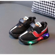 Boys' LED shoes size 26/30 SH031MBL/SH31MG BLACK/GREEN