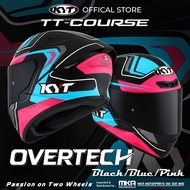 KYT HELMET TT COURSE OVERTECH BLACK/BLUE/PINK