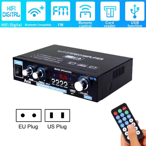 AK380/35/170 800W Bluetooth Amplifier HiFi Audio Karaoke Home Theater Amplifier 2 Channel Power Clas