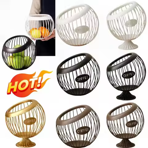 Durable Coffee Pod Holder Multipurpose Desktop Organizer Container Vintage Fruit Bowl Storage Basket