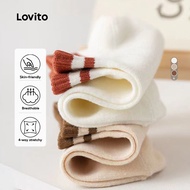 Lovito Casual Socks Basic Contrasting colors Socks for Women LNA27259 Lovito Stokin Kasual Warna Kon