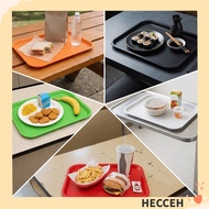 HECCEH Canteen Tray, Anti Slip Plastic Dinner Plate, Lightweight Thickened Colorful Rectangle Servin
