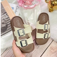 [Real photo] L868-B29 Women's sandals with 2 straps and buckle, super luxurious, 5cm high thick sole
