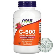 ❤️NOW Foods, C-500, Calcium Ascorbate-C, 250 Capsules One4