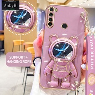 AnDyH Casing For Xiaomi Redmi Note 8 Note 8 2021 Phone Case Cute 3D Starry Sky Astronaut Desk Holder with lanyard