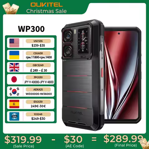 Oukitel WP300 Rugged Phone 16000mAh 36GB（12+24）GB+512GB Modular detachable Earbud/camping Light 6.78