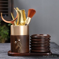 Gentleman with Solid Wood Kung Fu Log Pure Parts Tea Set Pen Holder Tea Six Sets Tea Ceremony Rosewo