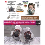 3M 6200 Double Cartridge Half-Face Piece Reusable Respirator Mask