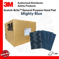 3M Scotch-Brite Mighty Blue General Purpose Hand Pad / 6" x 9" / Coarser than 7447 / Finer than 7448