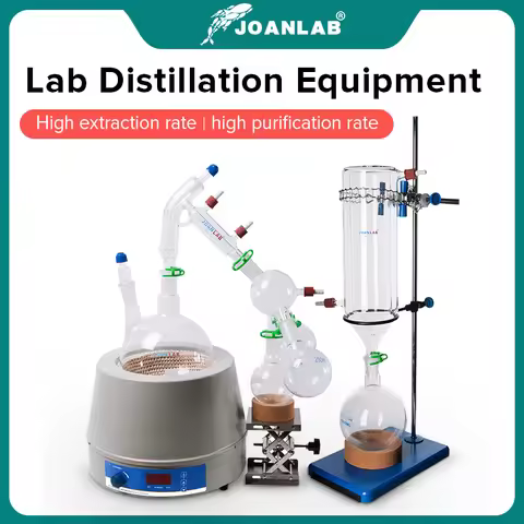 JOANLAB Official Store Lab Short Path Distillation Glass Apparatus With Magnetic Stirring And Heatin