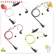 CLEVERHD Earpiece, 2 Way ABS Earphone PTT Mic, 2 Pin Two Way Radio Noodle Headphone Cord for Kenwood