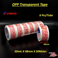 VISKO Opp Tape /Transparent Tape / Clear Tape /Tape Fragile/Tape Pita Pembungkusan 48mm 24mm 18mm 12