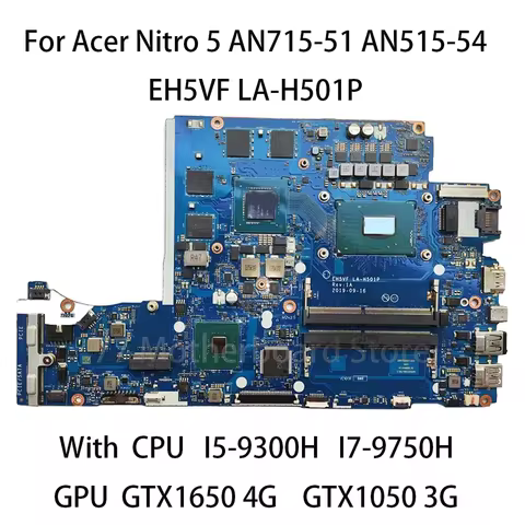Laptop Motherboard EH5VF LA-H501P For Acer Nitro 5 AN715-51 AN515-54 With CPU i5-9300H i7-9750H GTX1
