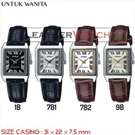 Casio LTP-V007 B Series : Jam Tangan Wanita - Jam Tangan Kotak - Kulit - Original