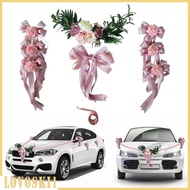 [Lovoski1] Wedding Car Decoration Kits Large Heart Flowers Plate &amp; 5m Ribbons &amp; 6 Bows