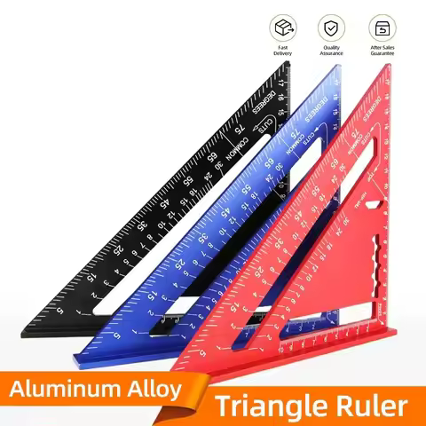 12/7.28 In Triangle Ruler Aluminum Alloy Speed ​​Square Angle Protractor High Precision Measuring Sq