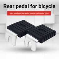 Thick Iron Plate Bicycle Rear Pedal Mountain Bike Rear Wheel Pedal Electric Lithium Battery Folding Bike Rear Seat Pedal Rod
