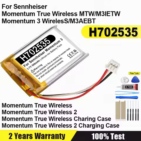 New 3.7V 500mAh Wireless Headset Battery For Sennheiser Momentum True Wireless 2/3/4/MTW/M3IETW/M3AE