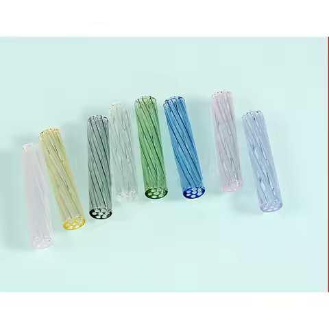 5Pcs 6mm 7mm 8mm 9mm 10mm 12mm H30mm Mini Glass Cigaret Pipe Filter Tips Round Mouth for Dry Herb To