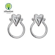 ZILUOLAN Heart Ring, Exquisite Stainless Steel Letters Ring, Fashion Glossy Surface Personality "YES