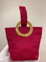 正品中古vintage Celine紅色金環包腰包手提袋