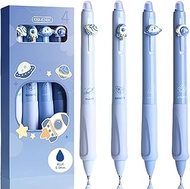 Erasable Ballpoint Pen Set with 4 Pens Planets Astronaut Space Rocket - Ball at the End for Removing