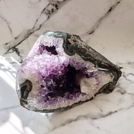 AC26 巴西紫晶原石 天然路路通聚財窩帶方解石