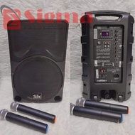 Speaker Portabel SK Coustic Pabrikan 10 In Dua Mic Wireless