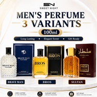 Sweet Night Men's Perfume 100ml Brave Man Bros Sultan EDP/EDT Minyak Wangi Lelaki Long Lasting Gift