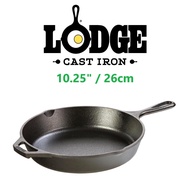 Lodge Cast Iron Skillet Pan (10.25" / 26cm) - Signature Teardrop Handle - Use in Oven, Stove, Grill,