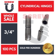 3/4" Cylindrical Hinges (100pcs) sold per hundred