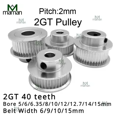 2GT 40 Teeth BF Belt Pulley Bore 5/6/6.35/8/10/12/12.7/14/15mm Tooth Belt Width 6/9/10/15mm for 3D P