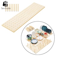 [Serenable] Wooden Card Drawer Organizer Kitchen Drawer Organizer Peg Board System for Utensils