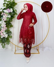 STELAN KEBAYA TUNIK KURUNG/SET KEBAYA TUNIK BROKAT TILE/SET KEBAYA TUNIK JUMBO/BAJU TUNIK WANITA KEK
