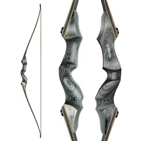 60" Black Hunter Takedown Bow Right Hand Longbow 20-60lbs Bow Limbs Wooden Bow Archery Hunting