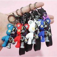 Bearbrick Bear Padlock Half Color Silicone Robot, Key Chain, Cute Backpack Cute Accessories