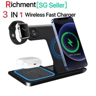 Wireless Fast Charger 3 in 1 for Travel 15W Foldable Charging Station for Apple iPhone14 13 12/iWatc