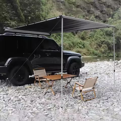 Car Side Awning SUV Vehicle Camping Canopy Quick Setup Waterproof UV Protection Portable Roof Top Te